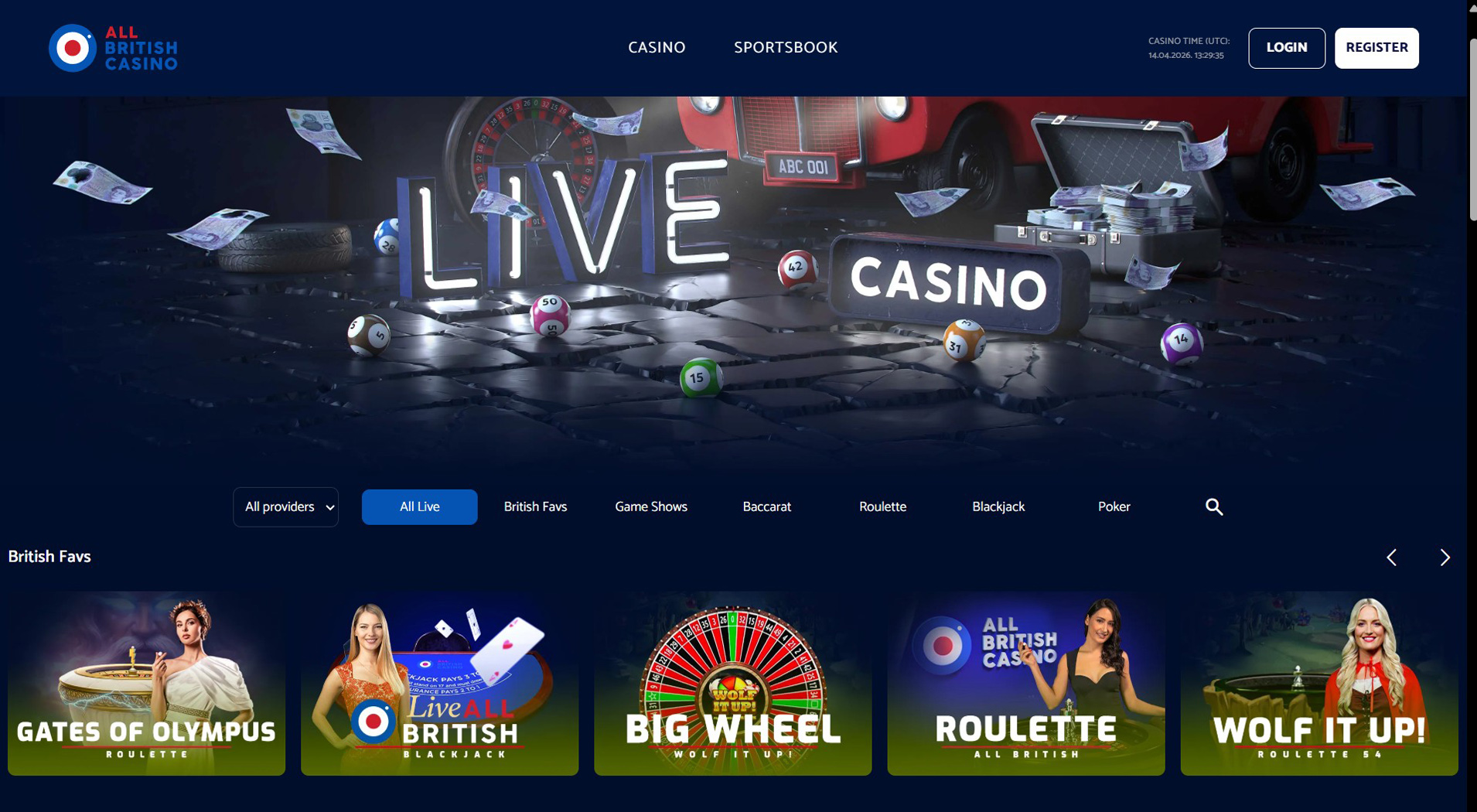 1. All British Casino - Best AstroPay Casino Pick