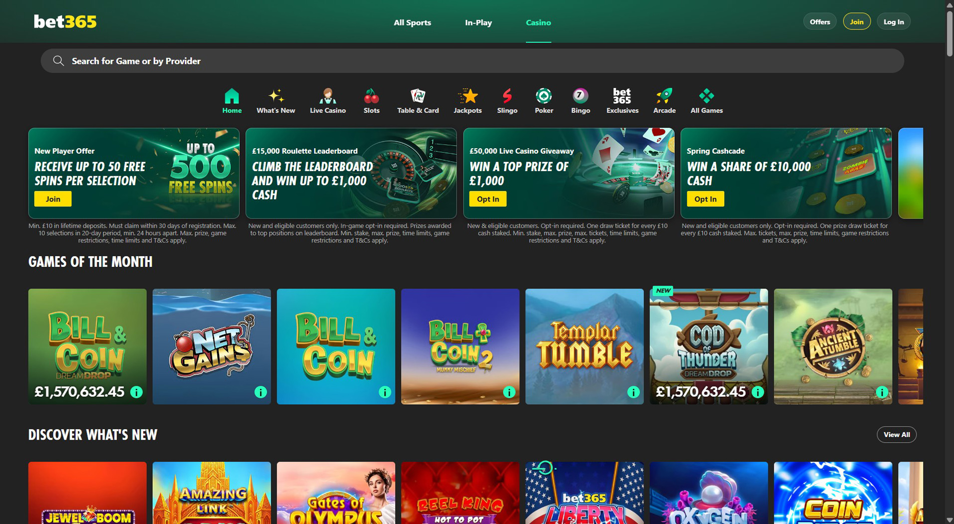 4. bet365 Casino - Trusted AstroPay Casino Option